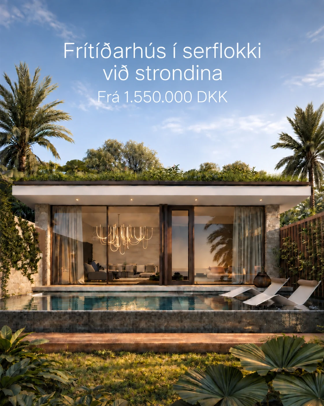 Privat villa við hylji